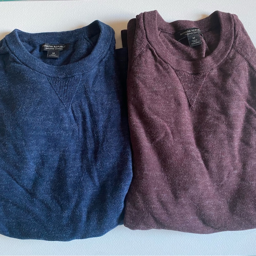Banana Republic Blue and Burgundy Sweaters